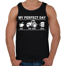 PRINTFASHION Tökéletes nap egy traktorosnak - Férfi atléta - Fekete