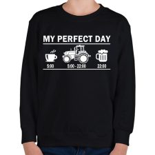 PRINTFASHION Tökéletes nap egy traktorosnak - Gyerek pulóver - Fekete gyerek pulóver, kardigán