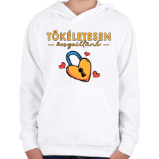 PRINTFASHION Tökéletesen összeillünk - Páros póló - Gyerek kapucnis pulóver - Fehér