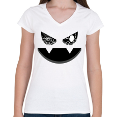 PRINTFASHION Tökfej - Női V-nyakú póló - Fehér