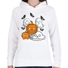 PRINTFASHION Tökös szellemek - Női kapucnis pulóver - Fehér
