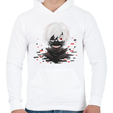 PRINTFASHION Tokyo Ghoul - Férfi kapucnis pulóver - Fehér férfi pulóver, kardigán