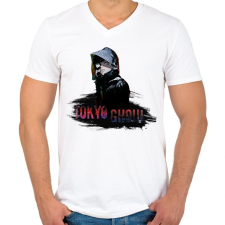 PRINTFASHION Tokyo Ghoul - Férfi V-nyakú póló - Fehér férfi póló