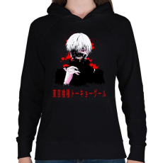 PRINTFASHION TOKYO GHOUL - Női kapucnis pulóver - Fekete