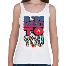 PRINTFASHION tőled vagyok fuggő - Női atléta - Fehér női trikó