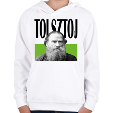 PRINTFASHION Tolsztoj - Önarckép - Gyerek kapucnis pulóver - Fehér gyerek pulóver, kardigán
