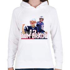 PRINTFASHION Tom Brady - Női kapucnis pulóver - Fehér női pulóver, kardigán