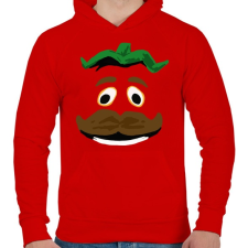 PRINTFASHION Tomatohead - Férfi kapucnis pulóver - Piros férfi pulóver, kardigán