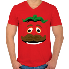 PRINTFASHION Tomatohead - Férfi V-nyakú póló - Piros