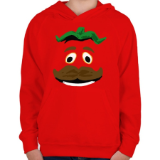 PRINTFASHION Tomatohead - Gyerek kapucnis pulóver - Piros gyerek pulóver, kardigán