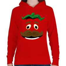PRINTFASHION Tomatohead - Női kapucnis pulóver - Piros női pulóver, kardigán
