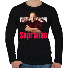 PRINTFASHION Tony Soprano - Férfi hosszú ujjú póló - Fekete férfi póló