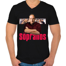 PRINTFASHION Tony Soprano - Férfi V-nyakú póló - Fekete