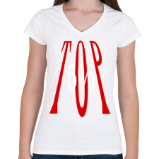 PRINTFASHION TOP 5% - Női V-nyakú póló - Fehér női póló