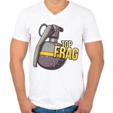PRINTFASHION top frag - Férfi V-nyakú póló - Fehér férfi póló