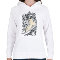 PRINTFASHION torna cipő - Női kapucnis pulóver - Fehér