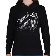PRINTFASHION Tornacipő - Női kapucnis pulóver - Fekete