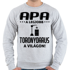 PRINTFASHION Toronydarus apa - Férfi pulóver - Sport szürke