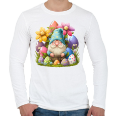 PRINTFASHION Törpe húsvéti tojásokkal - Férfi hosszú ujjú póló - Fehér