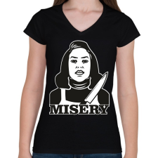 PRINTFASHION Tórtúra - Női V-nyakú póló - Fekete női póló