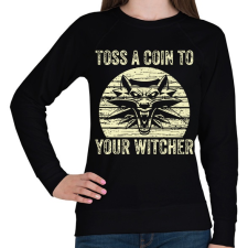 PRINTFASHION Toss a coin! - Női pulóver - Fekete női pulóver, kardigán
