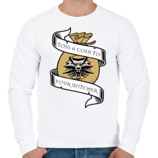 PRINTFASHION Toss a coin to your Witcher - Férfi pulóver - Fehér férfi pulóver, kardigán