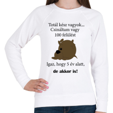 PRINTFASHION Totál kész vagyok - Női pulóver - Fehér női pulóver, kardigán