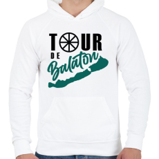 PRINTFASHION Tour de Balaton - Férfi kapucnis pulóver - Fehér