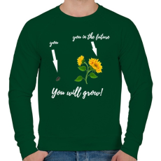 PRINTFASHION Tovább fogsz fejlődni - Férfi pulóver - Sötétzöld