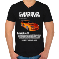 PRINTFASHION Toyota Supra - Férfi V-nyakú póló - Fekete