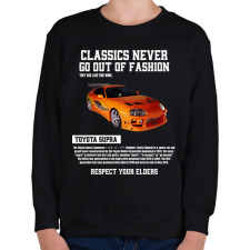 PRINTFASHION Toyota Supra - Gyerek pulóver - Fekete gyerek pulóver, kardigán