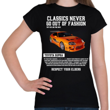 PRINTFASHION Toyota Supra - Női póló - Fekete női póló