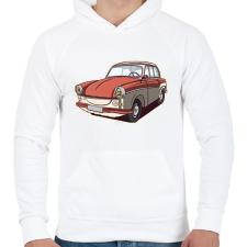 PRINTFASHION Trabant - Férfi kapucnis pulóver - Fehér férfi pulóver, kardigán