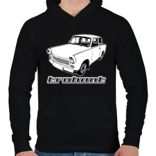 PRINTFASHION trabant - Férfi kapucnis pulóver - Fekete férfi pulóver, kardigán