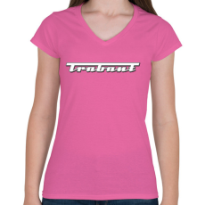 PRINTFASHION Trabant Logó 3D - Női V-nyakú póló - Rózsaszín