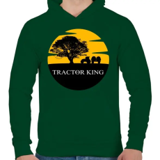 PRINTFASHION TRACTOR KING - Férfi kapucnis pulóver - Sötétzöld