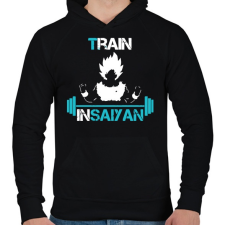 PRINTFASHION Train In Saiyan - Férfi kapucnis pulóver - Fekete férfi pulóver, kardigán