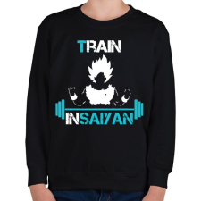 PRINTFASHION Train In Saiyan - Gyerek pulóver - Fekete gyerek pulóver, kardigán