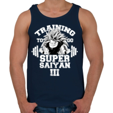 PRINTFASHION Training to go super saiyan - Férfi atléta - Sötétkék atléta, trikó