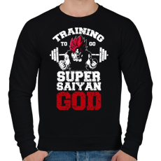 PRINTFASHION Training to go super saiyan GOD - Férfi pulóver - Fekete