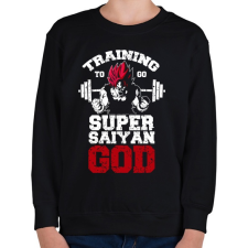 PRINTFASHION Training to go super saiyan GOD - Gyerek pulóver - Fekete gyerek pulóver, kardigán