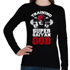 PRINTFASHION Training to go super saiyan GOD - Női hosszú ujjú póló - Fekete női póló