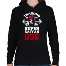 PRINTFASHION Training to go super saiyan GOD - Női kapucnis pulóver - Fekete női pulóver, kardigán