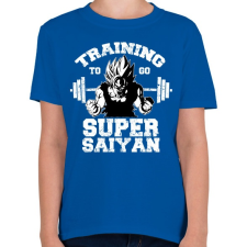 PRINTFASHION Training to go super saiyan - Gyerek póló - Királykék gyerek póló