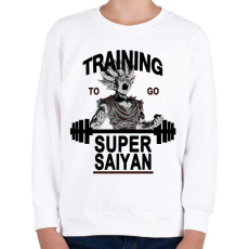 PRINTFASHION Training To Go Super Saiyan - Gyerek pulóver - Fehér