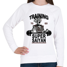 PRINTFASHION Training To Go Super Saiyan - Női pulóver - Fehér női pulóver, kardigán