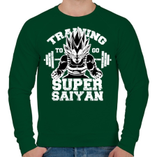PRINTFASHION Training to super saiyan - Férfi pulóver - Sötétzöld férfi pulóver, kardigán
