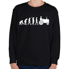 PRINTFASHION Traktor evolúció - Gyerek pulóver - Fekete