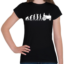 PRINTFASHION Traktor evolúció - Női póló - Fekete női póló