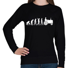 PRINTFASHION Traktor evolúció - Női pulóver - Fekete
